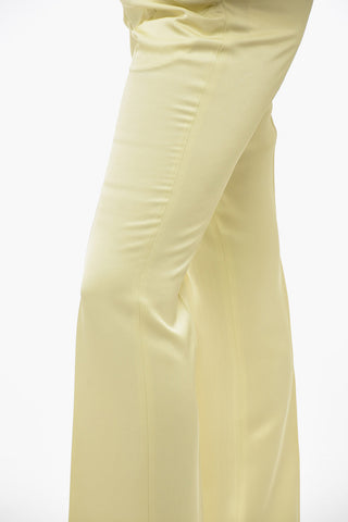 Straight Fit Viscose Satin Pants with Flush Pockets