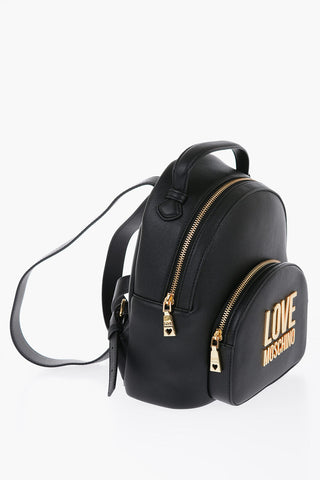 LOVE Vegan Leather Backpack with Golden Maxi Logo