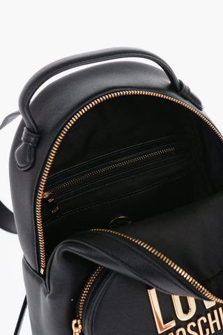 LOVE Vegan Leather Backpack with Golden Maxi Logo