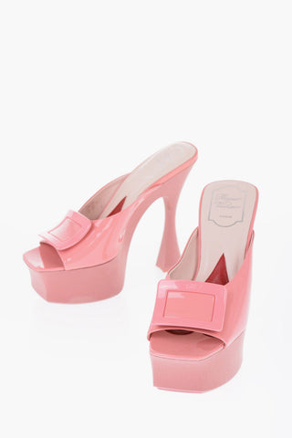 Patent Leather Mules with Covered Heel 15cm