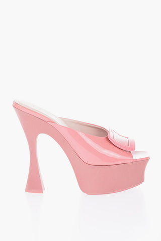 Patent Leather Mules with Covered Heel 15cm