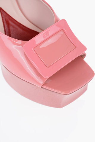 Patent Leather Mules with Covered Heel 15cm