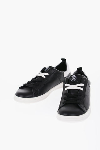 Leather 11 FULL Low-Top Sneakers with Contrast Sole