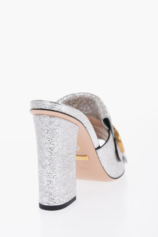 11cm Metallic Leather Sabot