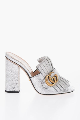 11cm Metallic Leather Sabot