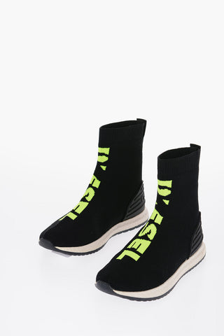 Fluo Logo BRAVE RUNNER High Top Sock Sneakers