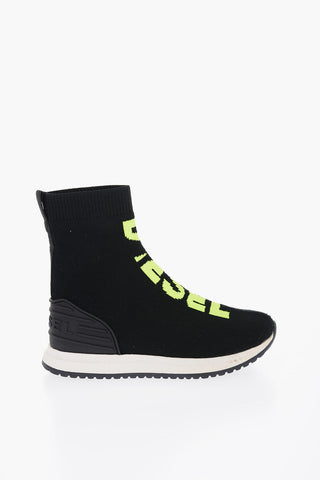 Fluo Logo BRAVE RUNNER High Top Sock Sneakers