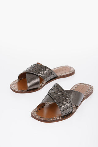 Sandali in Pelle Intrecciata