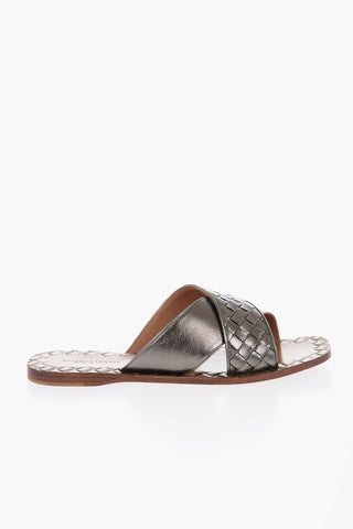 Sandali in Pelle Intrecciata