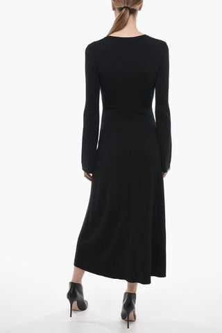 Maxidress in Lana con Abbottonatura Frontale
