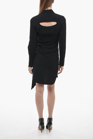 Slim Fit Tie Neck Shirt Dress