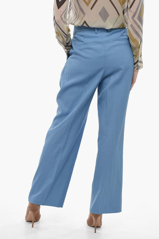 Pantaloni Baggy Fit a Doppia Pince e a Vita Alta