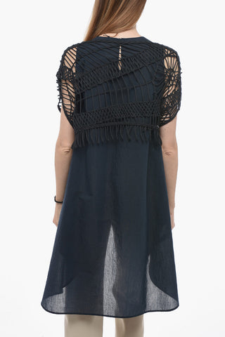 Asymmetric Cape Top with Removable Crochet Detail