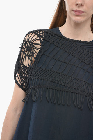 Asymmetric Cape Top with Removable Crochet Detail