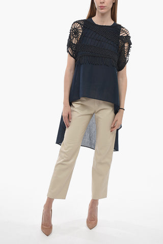 Asymmetric Cape Top with Removable Crochet Detail