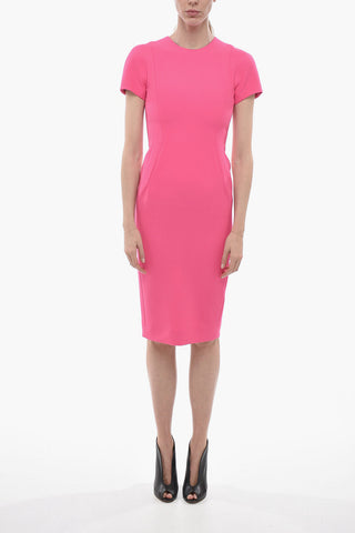 Virgin Wool Blend Sheath Dress with Full Zip