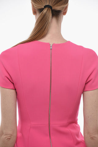 Virgin Wool Blend Sheath Dress with Full Zip