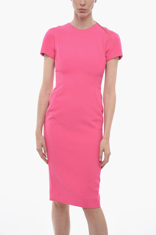 Virgin Wool Blend Sheath Dress with Full Zip