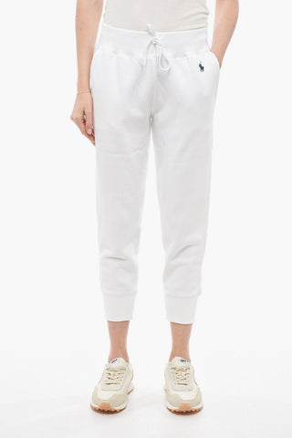 Solid Color Fleeced Cotton Blend Joggers
