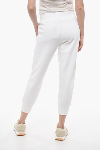 Solid Color Fleeced Cotton Blend Joggers