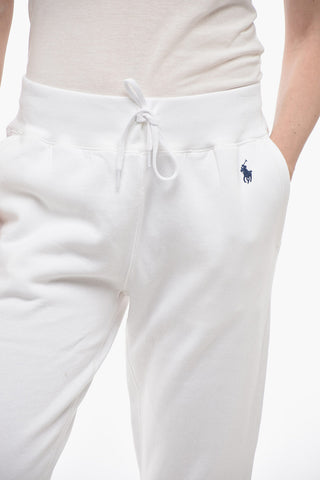 Solid Color Fleeced Cotton Blend Joggers