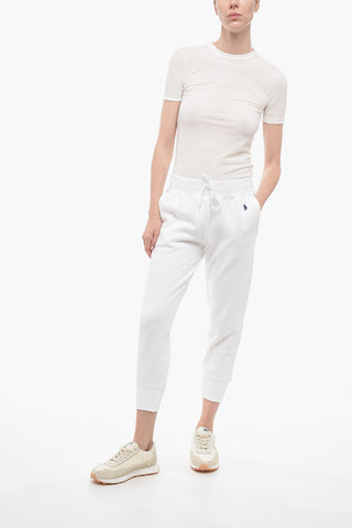 Solid Color Fleeced Cotton Blend Joggers