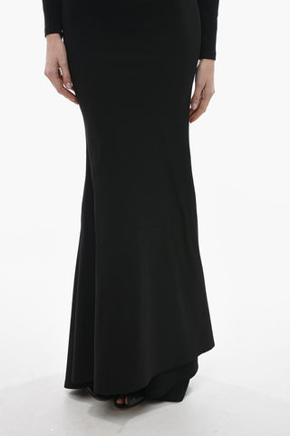 Viscose Blend Maxidress with Zipped Sleeves