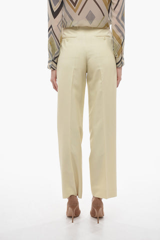 Double-pleated Silk Chinos Pants with Side Satin Bands