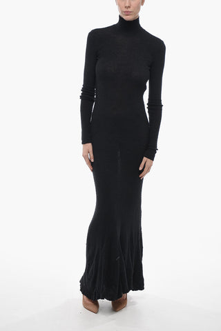 Cotton Blend Maxi Dress with Flared Bottom
