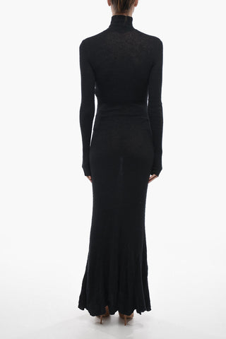 Cotton Blend Maxi Dress with Flared Bottom