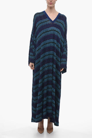 Maxidress in Lurex con Motivo Iconic
