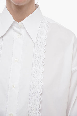 Tuxedo Shirt with Broidarie Anglase Details
