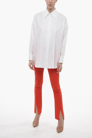 Tuxedo Shirt with Broidarie Anglase Details