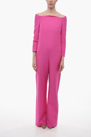 Virgin Wool Blend Jumpsuit with Back Zip