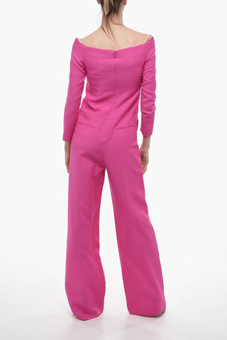 Virgin Wool Blend Jumpsuit with Back Zip