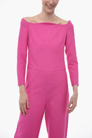 Virgin Wool Blend Jumpsuit with Back Zip