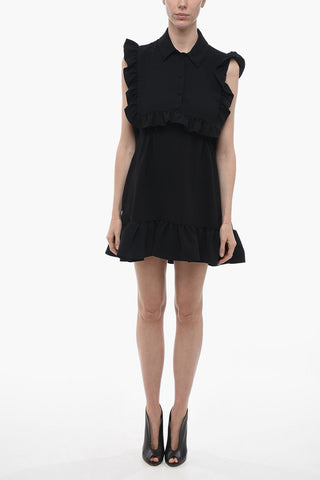 Sleeveless FERITO Shirt Dress with Ruffled Edges