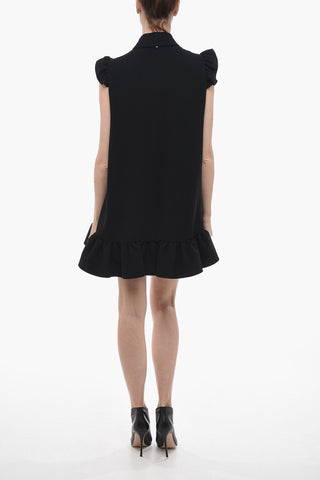 Sleeveless FERITO Shirt Dress with Ruffled Edges