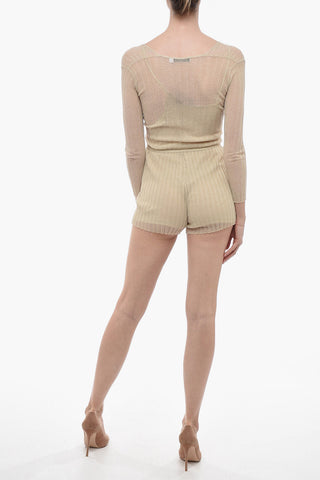 Lurex Wrap Jumpsuit with Silk Petticoat