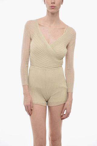 Lurex Wrap Jumpsuit with Silk Petticoat