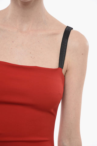 Abito Midi in Misto Viscosa con Dettaglio Drappeggiato