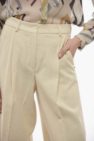 Single Pleated ZEFIR Cotton Palazzo Pants