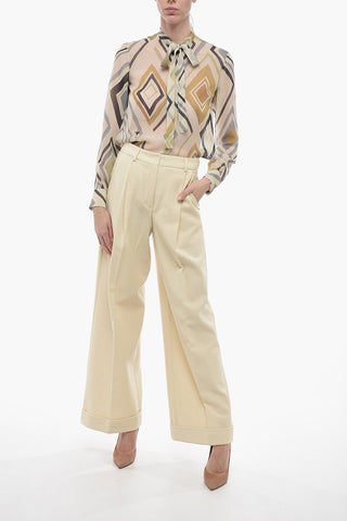 Single Pleated ZEFIR Cotton Palazzo Pants