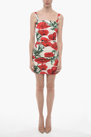 Floral Patterned GARDEN Draped Sheath Dress
