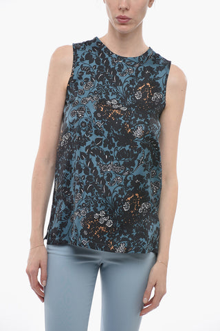 S Floral Patterned DONO Silk Tank Top
