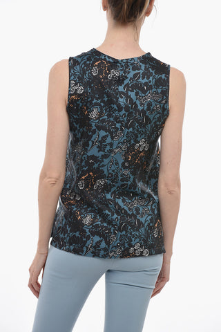 S Floral Patterned DONO Silk Tank Top