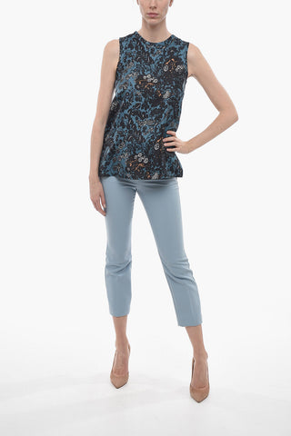 S Floral Patterned DONO Silk Tank Top