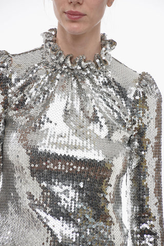 Top in Paillettes con Maniche a Campana