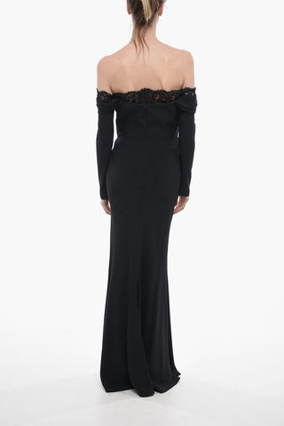 Viscose Blend Mermaid Dress with Lace Detail