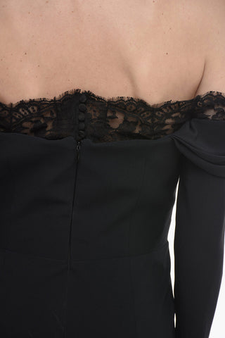 Viscose Blend Mermaid Dress with Lace Detail